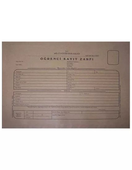 Lise Öğrenci Kayıt Zarfı 100’lü Paket