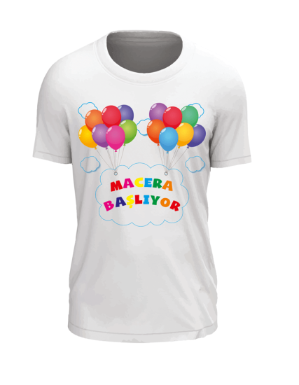 Macera Başlıyor Baskılı Tişört 