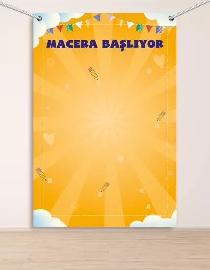 Macera Başlıyor Hatıra Fotoğraf Panosu Branda 100x150 