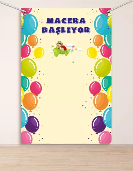 Macera Başlıyor Hatıra Fotoğraf Panosu Branda 160x200