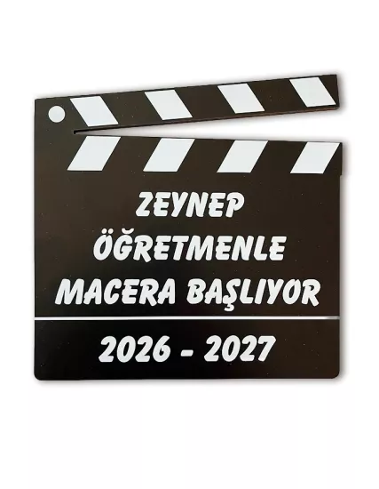 Macera Başlıyor Klaketi Ahşap Üzeri Uv Baskı