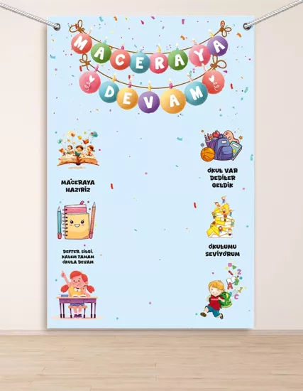 Maceraya Devam Hatıra Fotoğraf Panosu Branda 160x200