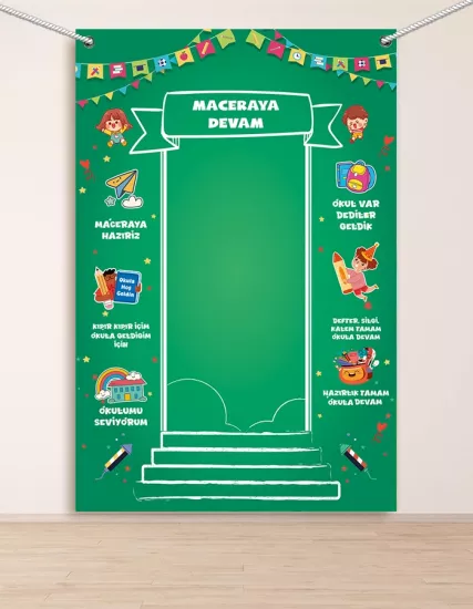 Maceraya Devam Hatıra Fotoğraf Panosu Branda 160x200