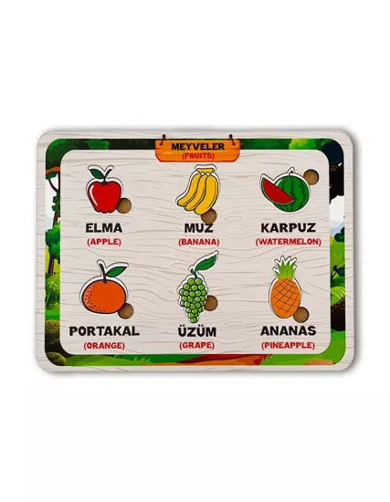 Ahşap Meyveler Eğitim Panosu
