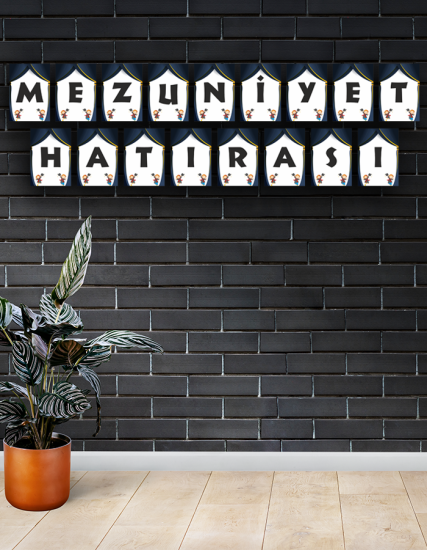 Mezuniyet Hatırası Karton Bayrak Sticker 17 Adet A5