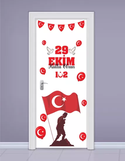 29 Ekim Kapı Süsleme Stickerları