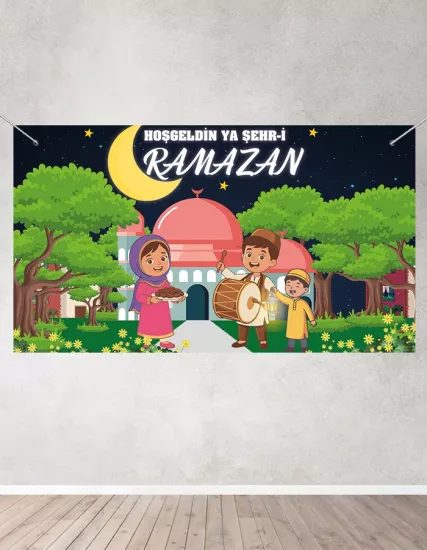 Hoşgeldin Ya Şehr-i Ramazan Dekoratif Ramazan Brandası 100x200