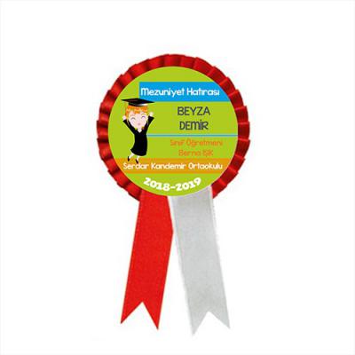 Mezuniyet Hatırası Saten Kokart (İsimli)