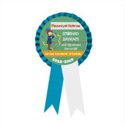 Mezuniyet Hatırası Saten Kokart (İsimli)