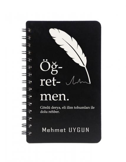 Öğretmen Temalı  Öğretmenler Günü Hediyesi Ahşap Kapaklı Defter