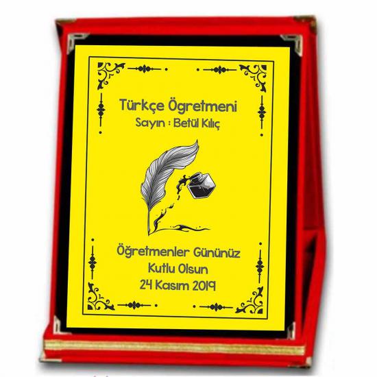 Öğretmenler Günü Hediyesi Türkçe Öğretmenine Plaket