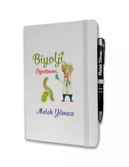 Kişiye Özel Biyoloji Öğretmeni Baskılı Ajanda ve Kalem Seti