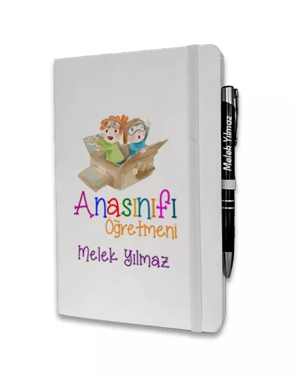 Kişiye Özel Anasınıfı Öğretmeni Baskılı Ajanda ve Kalem Seti