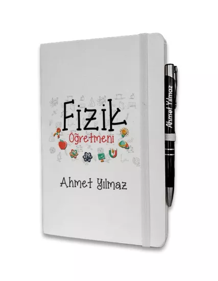 Kişiye Özel Fizik Öğretmeni Baskılı Ajanda ve Kalem Seti