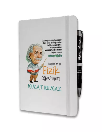 Kişiye Özel Fizik Öğretmeni Baskılı Ajanda ve Kalem Seti