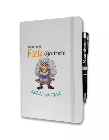 Kişiye Özel Fizik Öğretmeni Baskılı Ajanda ve Kalem Seti