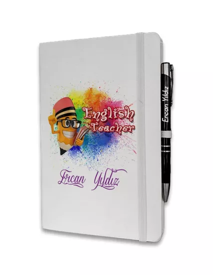 Kişiye Özel İngilizce Öğretmeni Baskılı Ajanda ve Kalem Seti