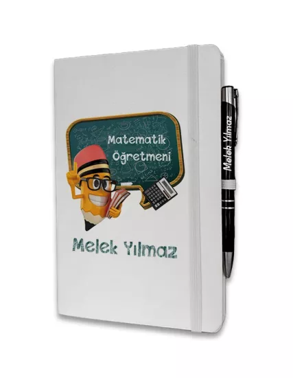 Kişiye Özel Matematik Öğretmeni Baskılı Ajanda ve Kalem Seti