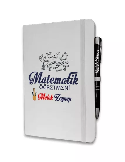 Kişiye Özel Matematik Öğretmeni Baskılı Ajanda ve Kalem Seti