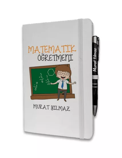 Kişiye Özel Matematik Öğretmeni Baskılı Ajanda ve Kalem Seti