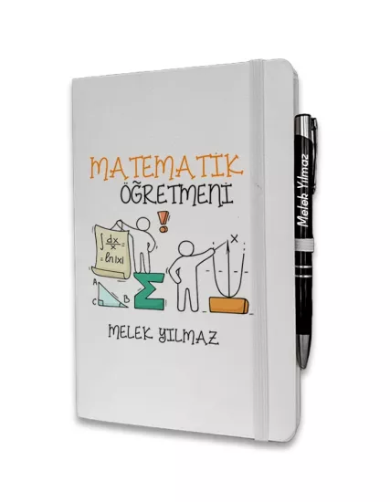 Kişiye Özel Matematik Öğretmeni Baskılı Ajanda ve Kalem Seti