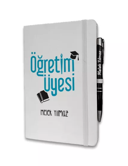 Kişiye Özel Öğretim Üyesi Baskılı Ajanda ve Kalem Seti