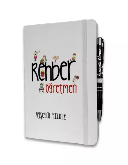 Kişiye Özel Rehber Öğretmen Baskılı Ajanda ve Kalem Seti