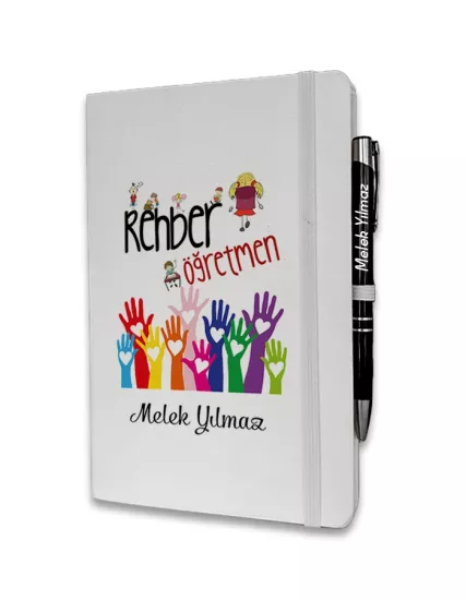 Kişiye Özel Rehber Öğretmen Baskılı Ajanda ve Kalem Seti