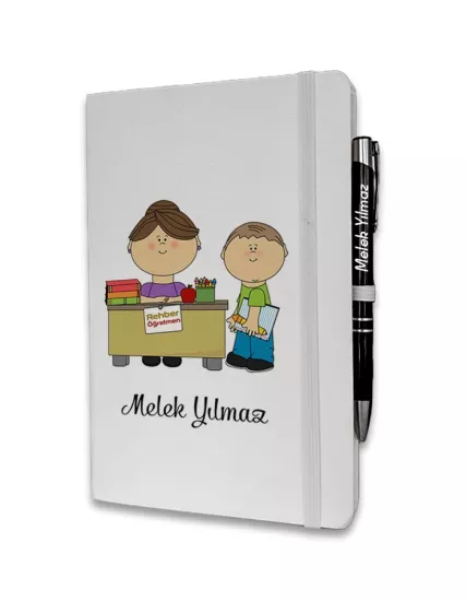 Kişiye Özel Rehber Öğretmen Baskılı Ajanda ve Kalem Seti