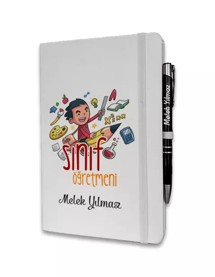 Kişiye Özel Sınıf Öğretmeni Baskılı Ajanda ve Kalem Seti