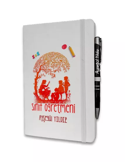 Kişiye Özel Sınıf Öğretmeni Baskılı Ajanda ve Kalem Seti