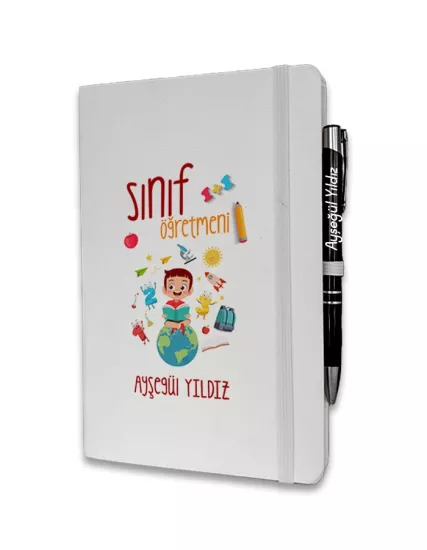 Kişiye Özel Sınıf Öğretmeni Baskılı Ajanda ve Kalem Seti