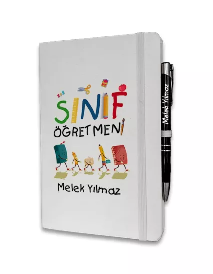 Kişiye Özel Sınıf Öğretmeni Baskılı Ajanda ve Kalem Seti