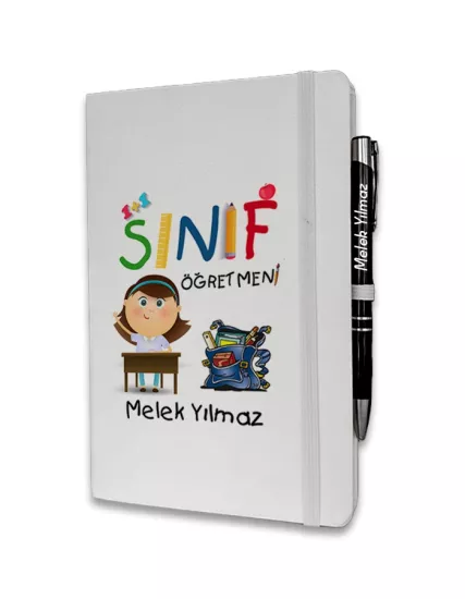 Kişiye Özel Sınıf Öğretmeni Baskılı Ajanda ve Kalem Seti