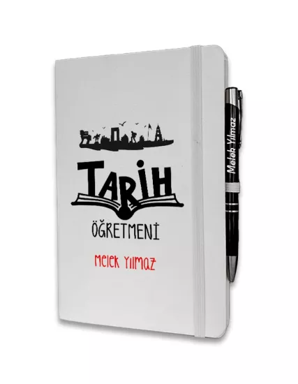 Kişiye Özel Tarih Öğretmeni Baskılı Ajanda ve Kalem Seti