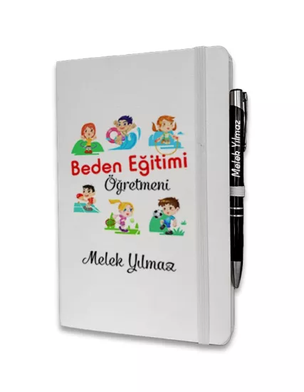 Kişiye Özel Beden Eğitimi Öğretmeni Baskılı Ajanda ve Kalem Seti