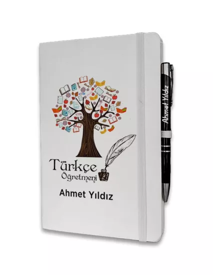 Kişiye Özel Türkçe Öğretmeni Baskılı Ajanda ve Kalem Seti