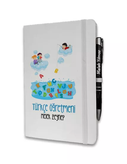 Kişiye Özel Türkçe Öğretmeni Baskılı Ajanda ve Kalem Seti