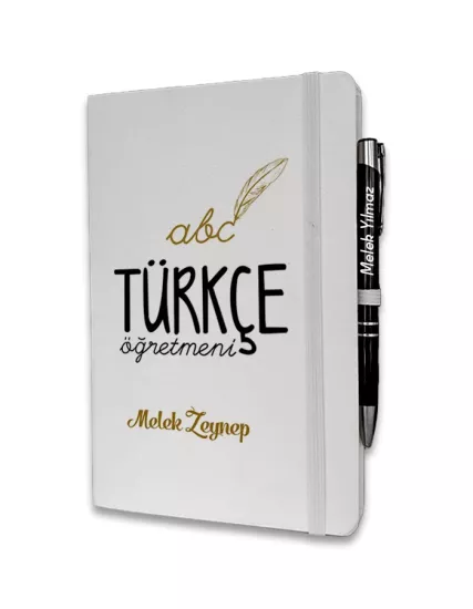 Kişiye Özel Türkçe Öğretmeni Baskılı Ajanda ve Kalem Seti