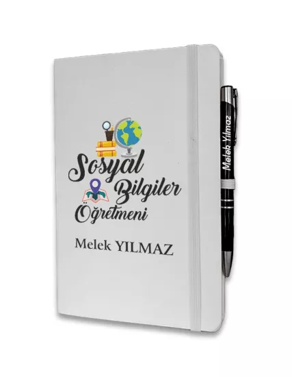 Kişiye Özel Sosyal Bilgiler Öğretmeni Baskılı Ajanda ve Kalem Seti