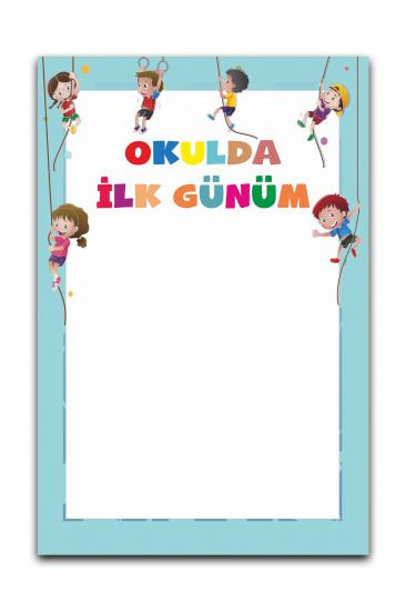 Okulda İlk Günüm Hatıra Fotoğraf Panosu Branda 100x150