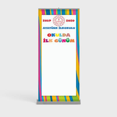 Okulda İlk Günüm Hatıra Fotoğraf Panosu Roll Up