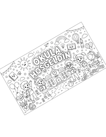 Okuluna Hoş Geldin Dev Rulo Boyama (Model 2)