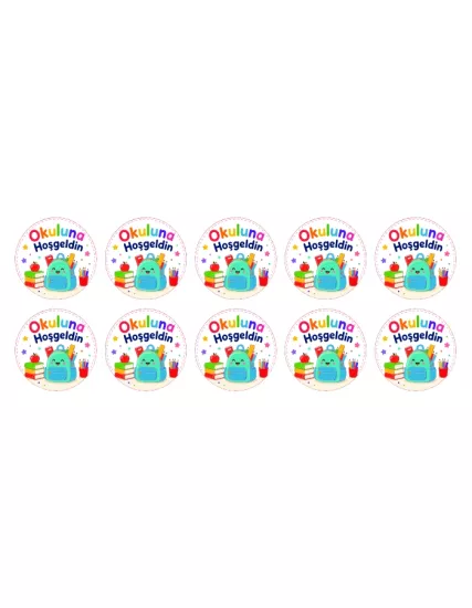 Okula Hoş Geldin Sticker 10 Adet 
