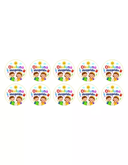 Okula Hoş Geldin Sticker 10 Adet 