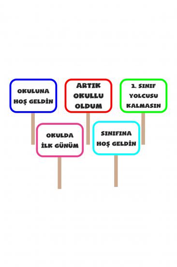Okulumda İlk Günüm  El Pankartı 5’li Set