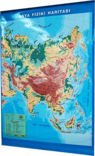 Asya Fiziki Haritası (Çıtalı - 70 Cm X 100 Cm)
