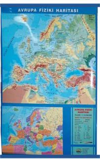 Avrupa Fiziki Haritası (Çıtalı - 80 Cm X 114 Cm)