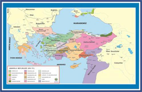 Anadolu Beylikleri (Çıtalı - 70 Cm X 100 Cm)
