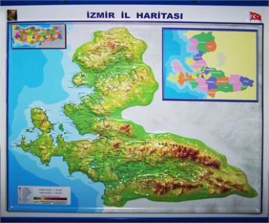 İzmir İl Haritası (Kabartma - 70 Cm X 70 Cm)